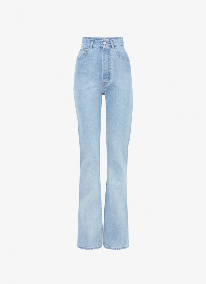 Alaia Long Bootcut Denim Hose Damen Blau Österreich | F3O-0861