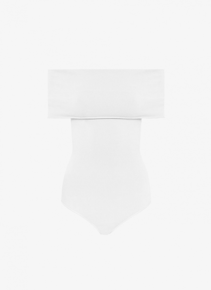 Alaia Off-shoulder Body Bodys Damen Weiß Österreich | A1B-6452