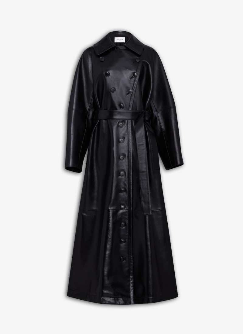 Alaia Paper Trench Mäntel Damen Schwarz Österreich | I9S-2429