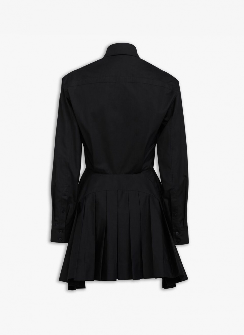 Alaia Poplin Shirt Kleid Damen Schwarz Österreich | L1I-0620