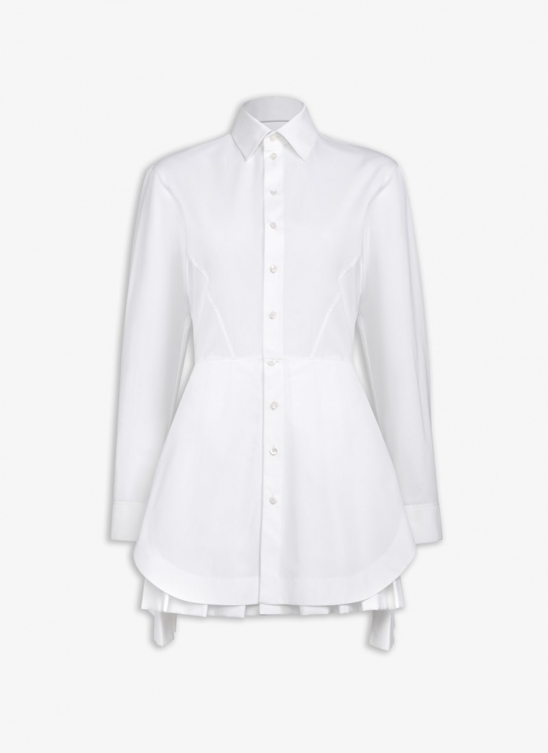 Alaia Poplin Shirt Kleid Damen Weiß Österreich | A8J-5856