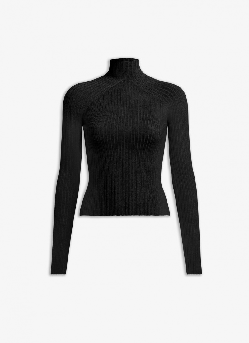 Alaia Rib Knit Jumper Pullover Damen Schwarz Österreich | V2S-5508