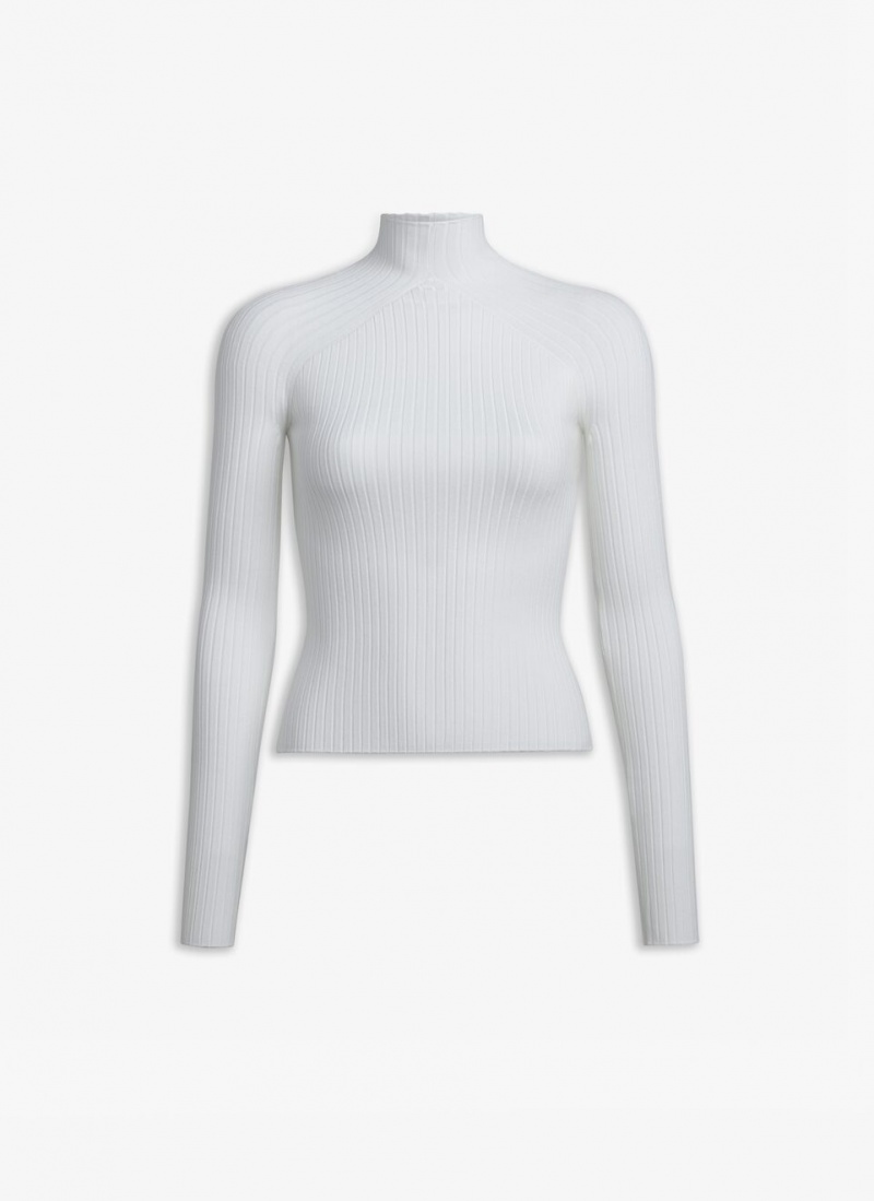 Alaia Rib Knit Jumper Pullover Damen Weiß Österreich | I8T-1038