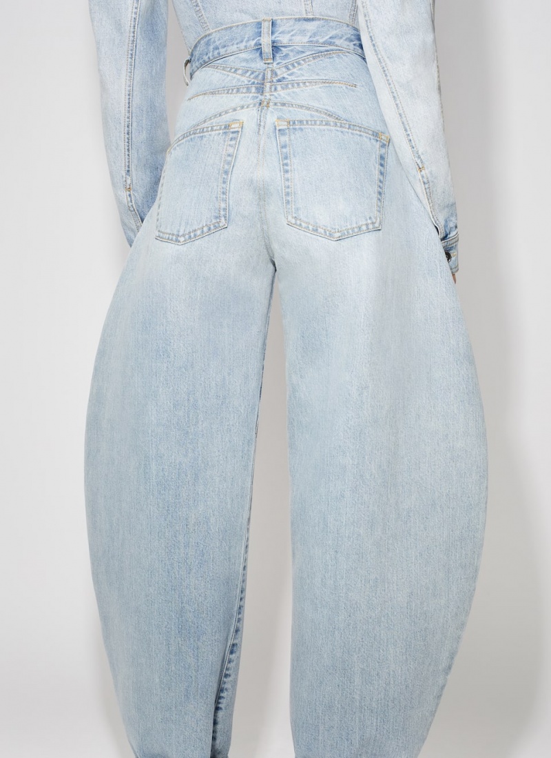 Alaia Round Denim Hose Damen Blau Österreich | Q2O-7929