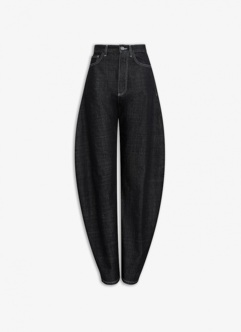 Alaia Round Denim Hose Damen Schwarz Österreich | Z0L-9405