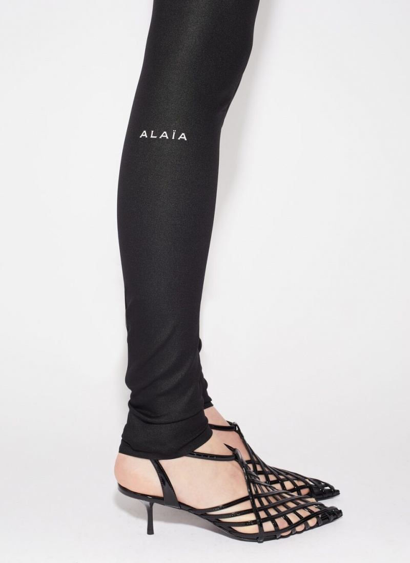 Alaia Sculpting Jersey Leggings Damen Schwarz Österreich | U2U-0995