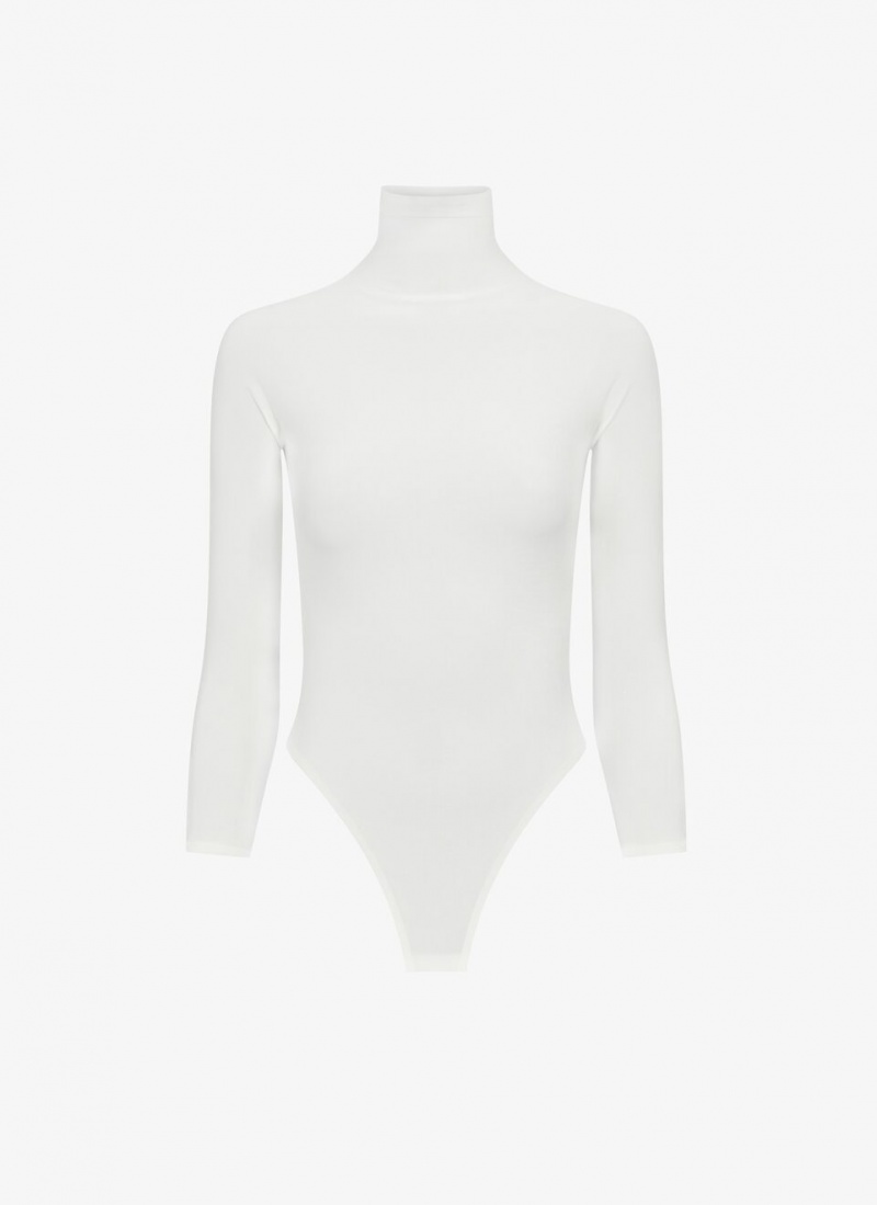 Alaia Second Skin Jersey Body Bodys Damen Weiß Österreich | O3E-3633