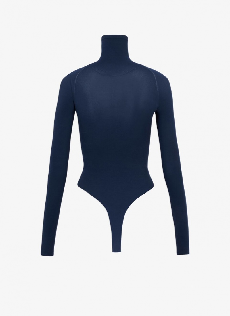 Alaia Second Skin Knit Body Bodys Damen Blau Österreich | E7H-8637