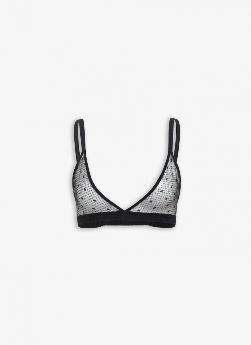 Alaia Sheer Bra Oberteile Damen Schwarz Österreich | L8U-6307