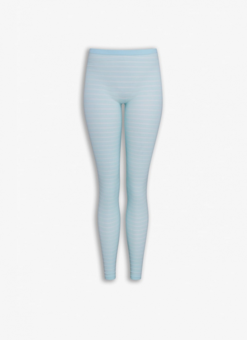 Alaia Sheer Stripes Leggings Damen Blau Österreich | M2F-4542