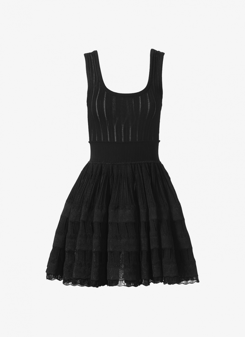 Alaia Shiny Crinoline Kleid Damen Schwarz Österreich | H8Y-6740