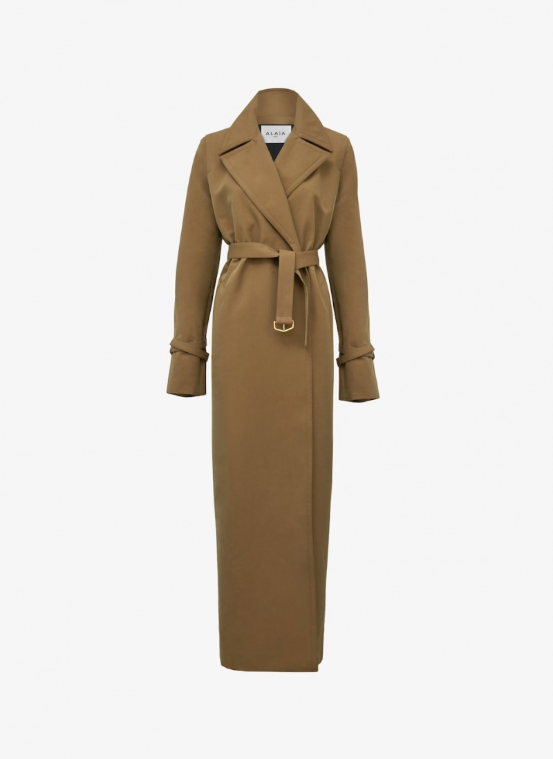 Alaia Trench-coat Mäntel Damen Beige Österreich | Y9O-6851