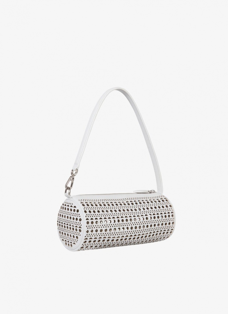 Alaia Tube Schultertasche Damen Weiß Österreich | S6N-1507