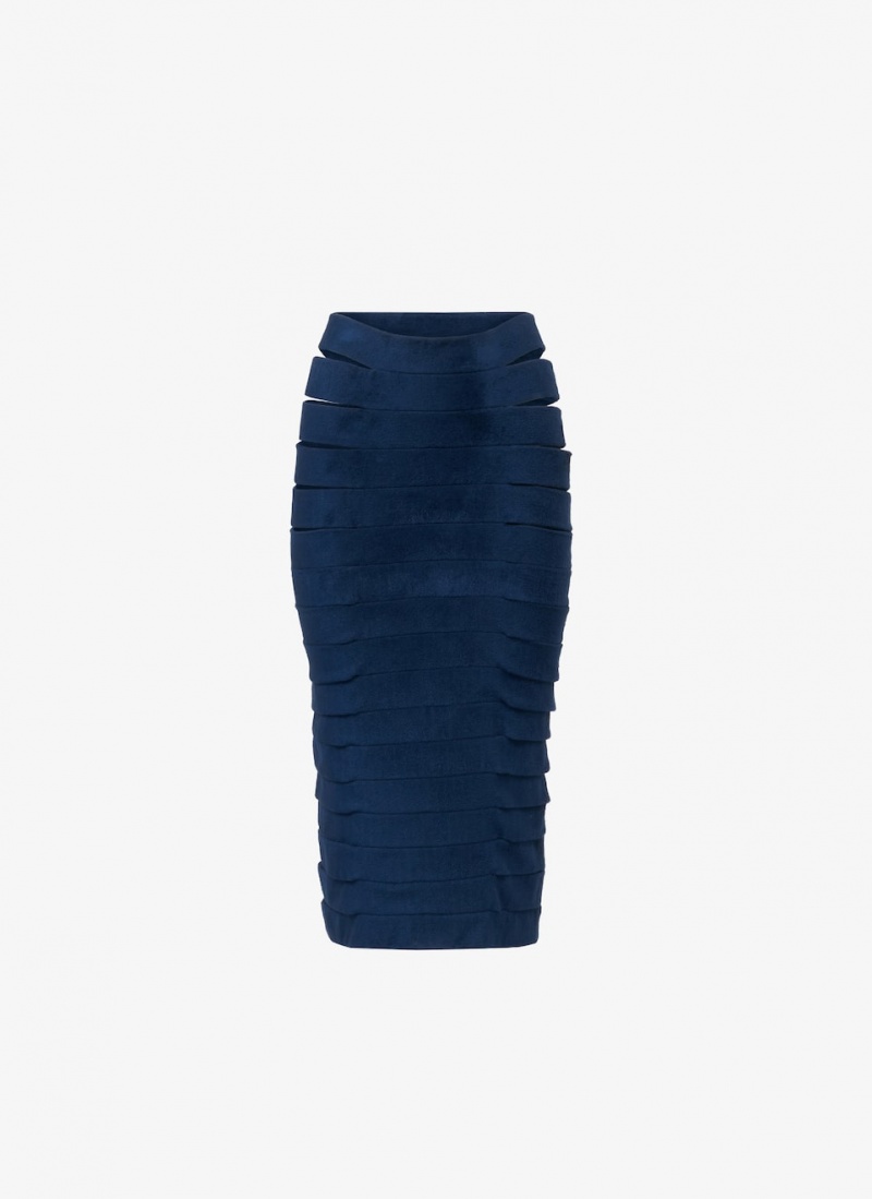 Alaia Velvet Band Röcke Damen Blau Österreich | F7K-8660