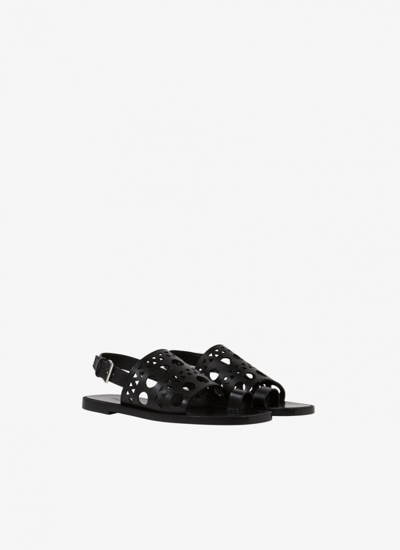 Alaia Vienne Flache Sandalen Damen Schwarz Österreich | P7W-9895