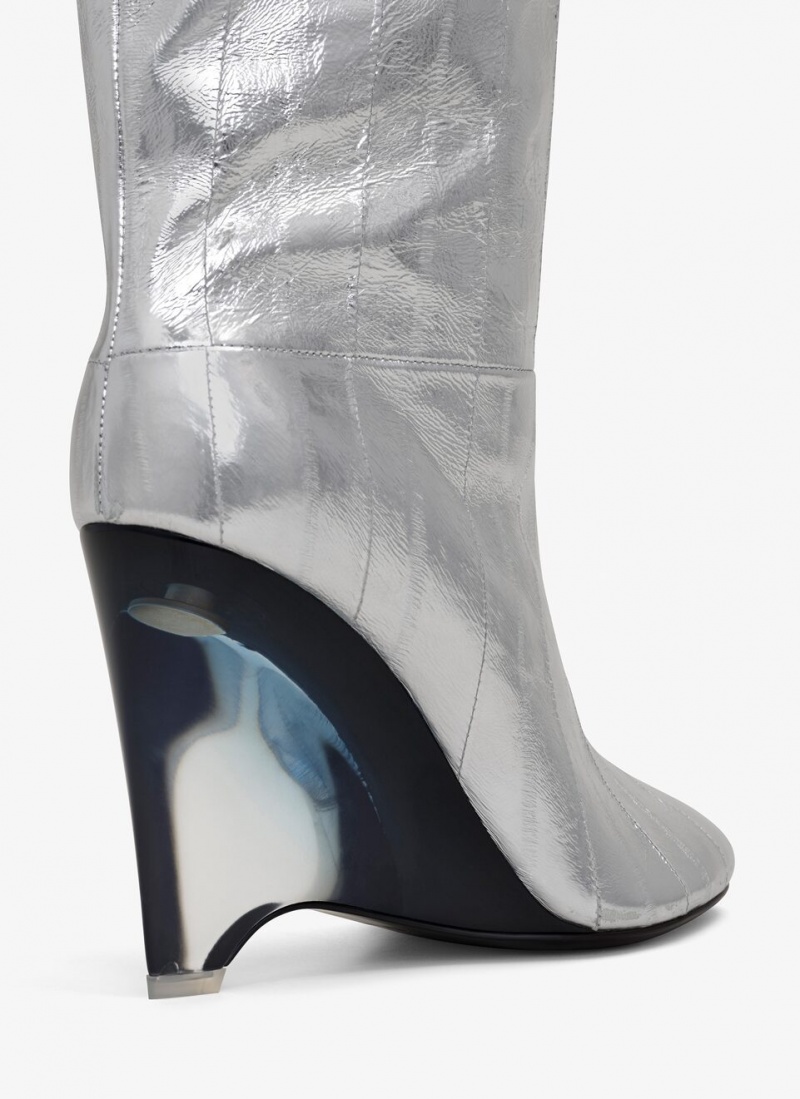 Alaia Wedge Stiefel Damen Silber Österreich | I8K-2824